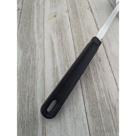 Vintage Ekco #1 Slotted Serving Spoon  Black Handle 12" - Picture 6 of 8